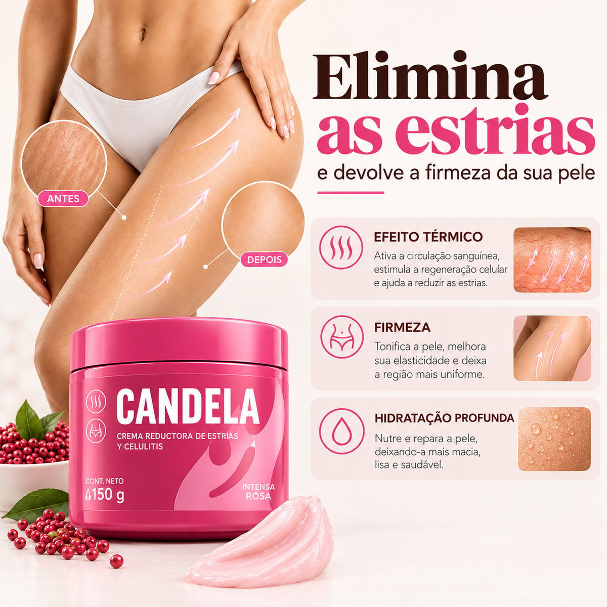 Candela — Crema Reductora de Estrías y Celulitis